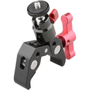 CAMVATE Super Clamp With 1/4"-20 Screw Ball Head Mount (Red T-Handle)