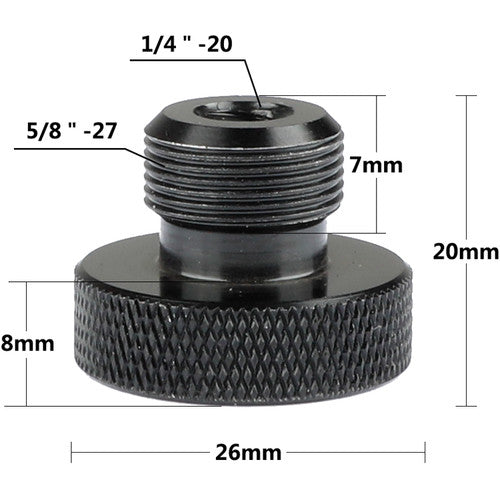 CAMVATE 1/4"-20 Female To 5/8"-27 Male Microphone Screw (2-Pack)