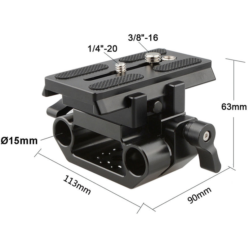 CAMVATE Manfrotto Standard Qr Baseplate Mount With 15mm Dual Rod Clamp