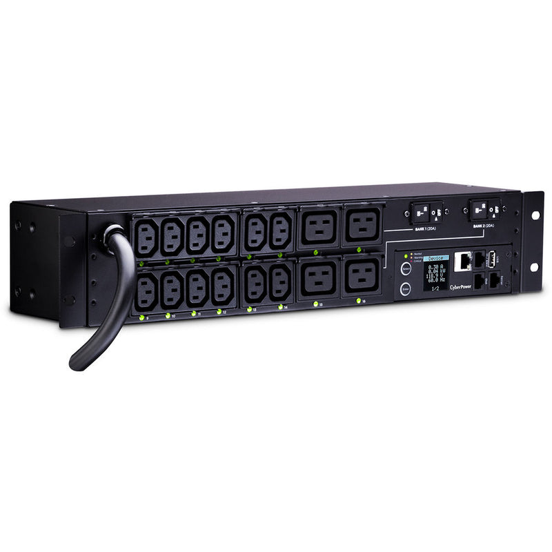 CyberPower PDU41008 16-Outlet 2U Rackmount Switched Power Distribution Unit with 12' Cord (240V)