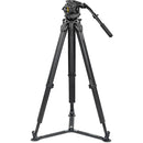 Vinten System Vision 100 FT Head, Carbon Fiber Tripod, Ground Spreader & Case