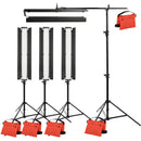 Genaray Box Lighting 36" Soft Strip 4-Light Standard Kit with Light Stands