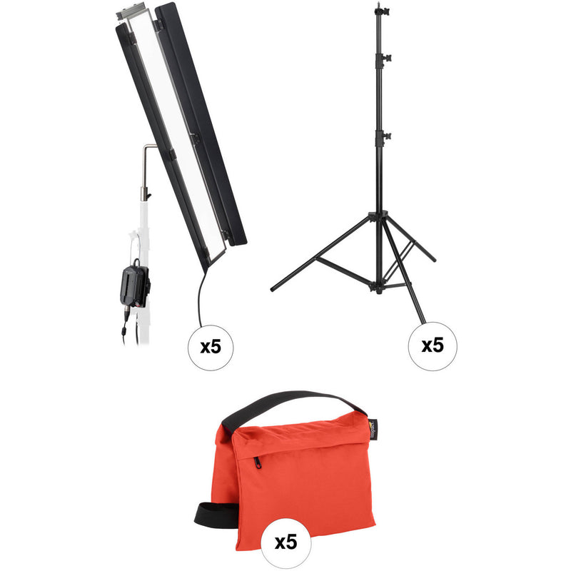 Genaray Bi-Color 36" Soft Strip 3-Light C-Stand Kit