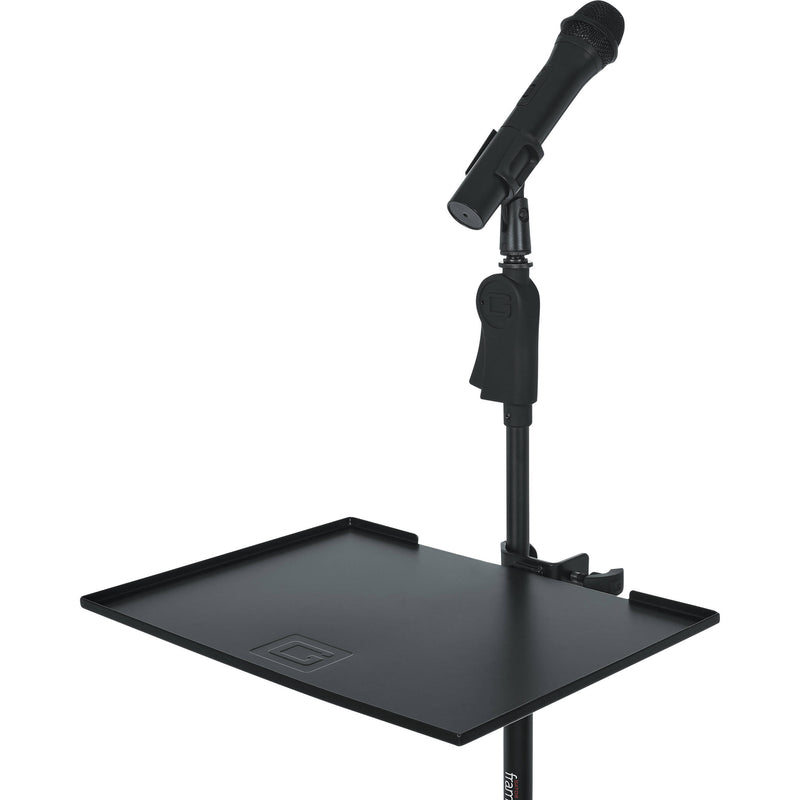 Gator Cases Frameworks Large Microphone Stand Clamp-On Utility Shelf, Capacity to 10Lbs.