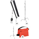 Genaray Hex Lighting 36" Soft Strip 6-Light Pro Kit with Aluminum Stands