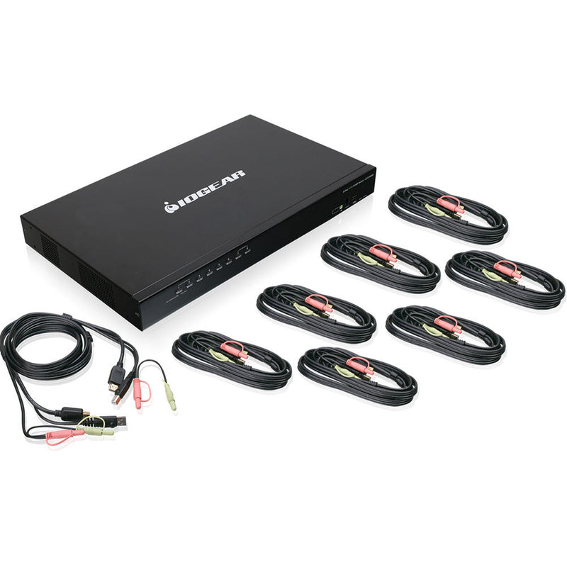 IOGEAR 8-Port USB HDMI KVMP Switch with 8 KVM Cable Sets