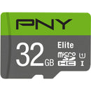 PNY Technologies 32GB Elite UHS-I microSDHC Memory Card with SD Adapter