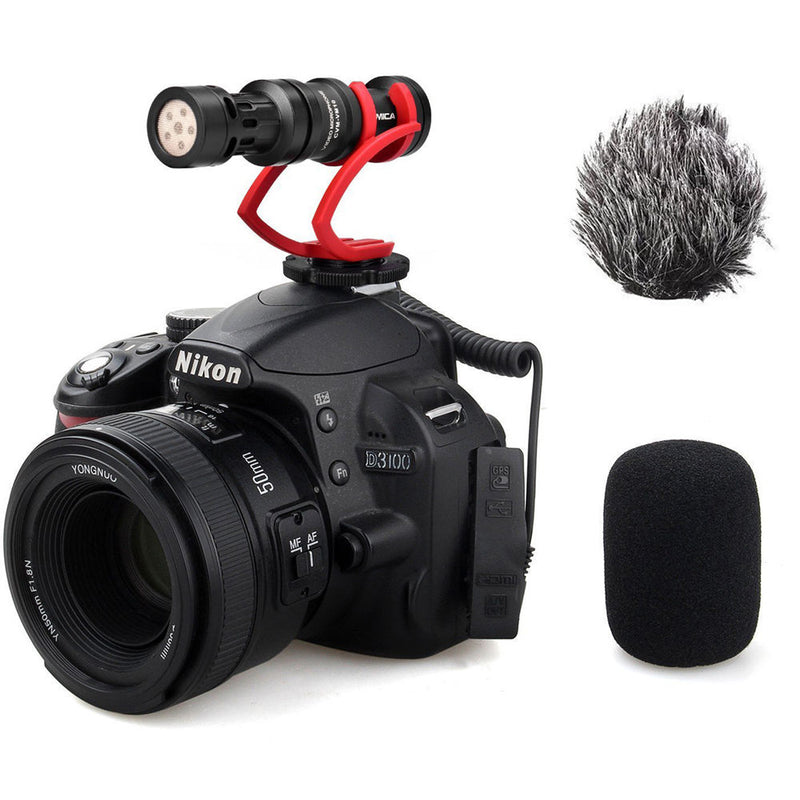 Comica Audio CVM-VM10 II Micro Compact Directional Condenser Microphone (Red Shockmount)