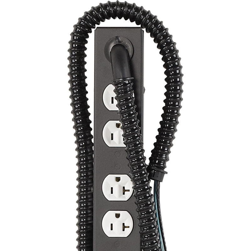 Lowell Manufacturing Power Strip-20A, 7 Duplex Outlets, Hardwired, 6' Flexible-Conduit