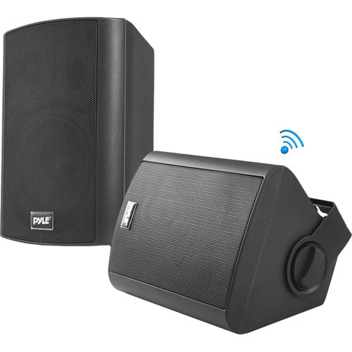 Pyle Pro 6.5" Bluetooth Wall Mount Waterproof & Bluetooth Speakers (Black, Pair)