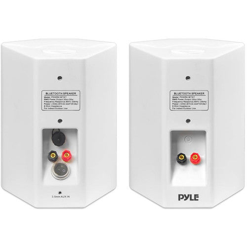 Pyle Pro 6.5" Bluetooth Wall Mount Waterproof & Bluetooth Speakers (White, Pair)