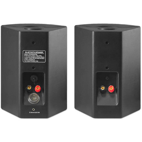 Pyle Pro 6.5" Bluetooth Wall Mount Waterproof & Bluetooth Speakers (Black, Pair)