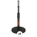 Auray Telescoping Tabletop Microphone Stand (2-Pack, Black)