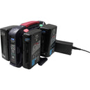 IDX System Technology VL-4X 4-Channel V-Mount Charger with Power Supply