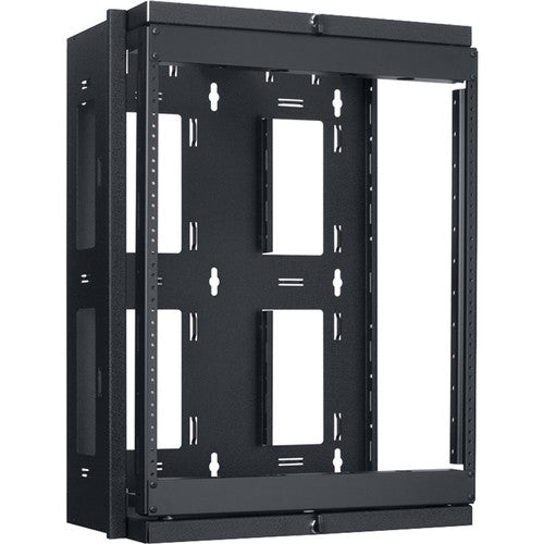 Lowell Manufacturing Rack-Swing Gate-Open Side-12U - 13" Deep, 1-Pair Fixed Rails (Black)