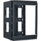 Lowell Manufacturing Rack-Swing Gate-Open Side-12U, 19" Deep, 1-Pair Fixed Rails (Black)