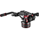 Manfrotto 608 Nitrotech Fluid Head & Aluminum Twin Leg Tripod with Mid-Spreader Kit