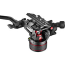 Manfrotto 608 Nitrotech Fluid Head & Aluminum Twin Leg Tripod with Mid-Spreader Kit