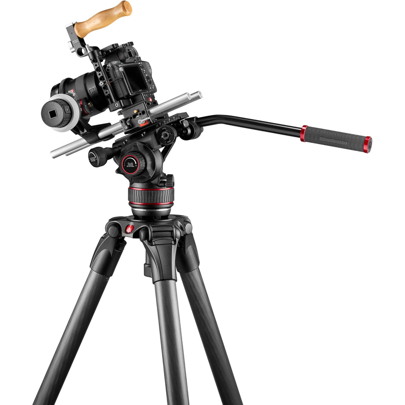 Manfrotto 608 Nitrotech Fluid Head & Aluminum Twin Leg Tripod with Mid-Spreader Kit