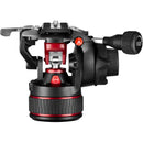 Manfrotto 608 Nitrotech Fluid Video Head and Aluminum Twin Leg Tripod with Ground Spreader