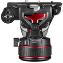 Manfrotto 608 Nitrotech Fluid Video Head and Carbon Fiber Twin Leg Tripod with Ground Spreader