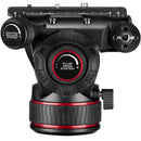 Manfrotto 608 Nitrotech Fluid Video Head and Carbon Fiber Twin Leg Tripod with Ground Spreader