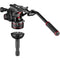 Manfrotto 612 Nitrotech Fluid Video Head and Aluminum Twin Leg Tripod with Ground Spreader