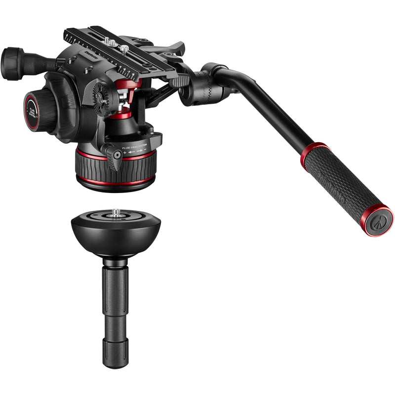 Manfrotto 612 Nitrotech Fluid Video Head and Aluminum Twin Leg Tripod with Ground Spreader