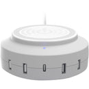 ChargeHub X5+ E3005 Wireless Charging Hub with Travel Adapters (White)