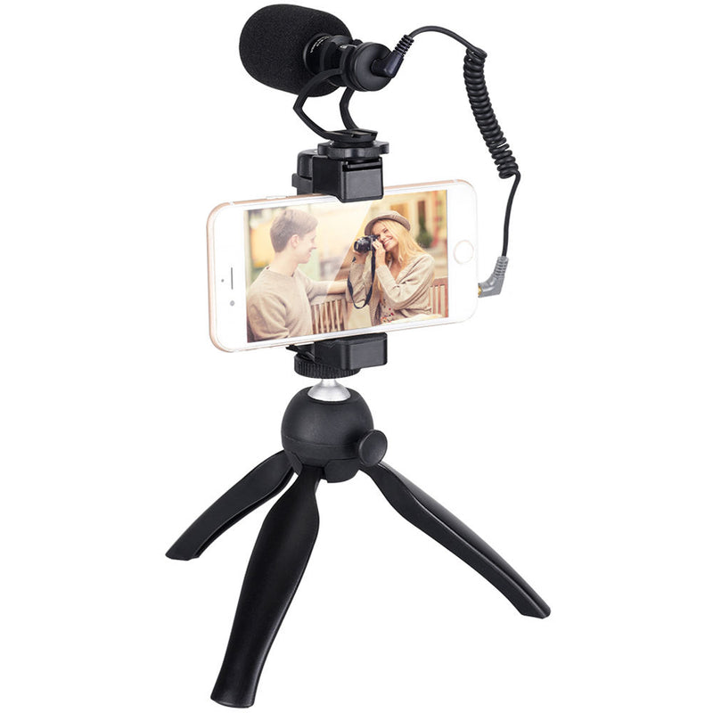 Comica Audio CVM-VM10-K3 Camera-Mount Shotgun Microphone with Grip Handle and Bluetooth Controller for Smartphones