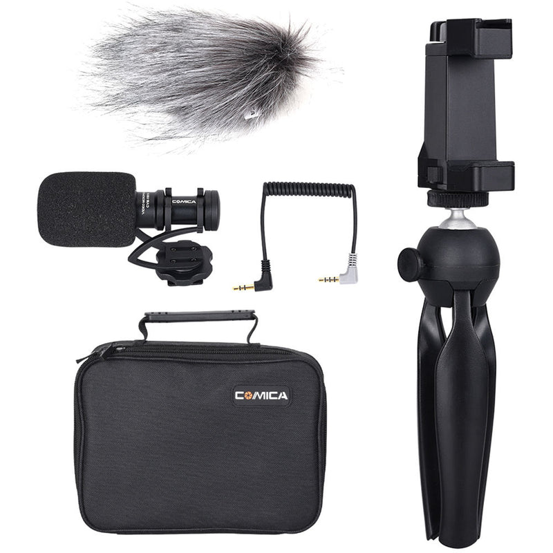 Comica Audio CVM-VM10-K2 On-Camera Directional Mic with Phone Holder