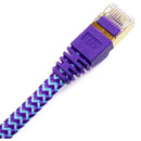 Tera Grand CAT-7 10 Gigabit Ultra Flat Ethernet Patch Braided Cable, 3' (Purple,Blue)