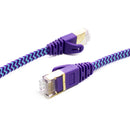 Tera Grand CAT-7 10 Gigabit Ultra Flat Ethernet Patch Braided Cable, 3' (Purple,Blue)