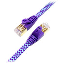 Tera Grand CAT-7 10 Gigabit Ultra Flat Ethernet Patch Braided Cable, 3' (Purple,Blue)