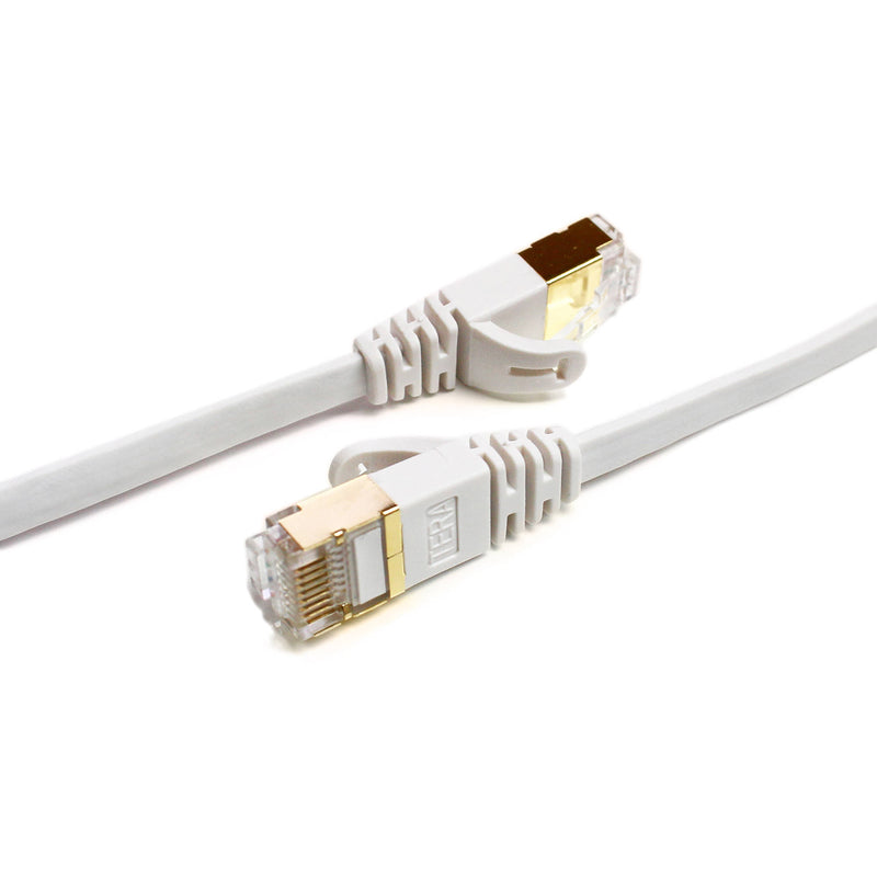 Tera Grand CAT-7 10 Gigabit Ultra Flat Ethernet Patch Cable, 6' (White)