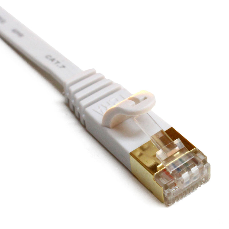 Tera Grand CAT-7 10 Gigabit Ultra Flat Ethernet Patch Cable, 6' (White)