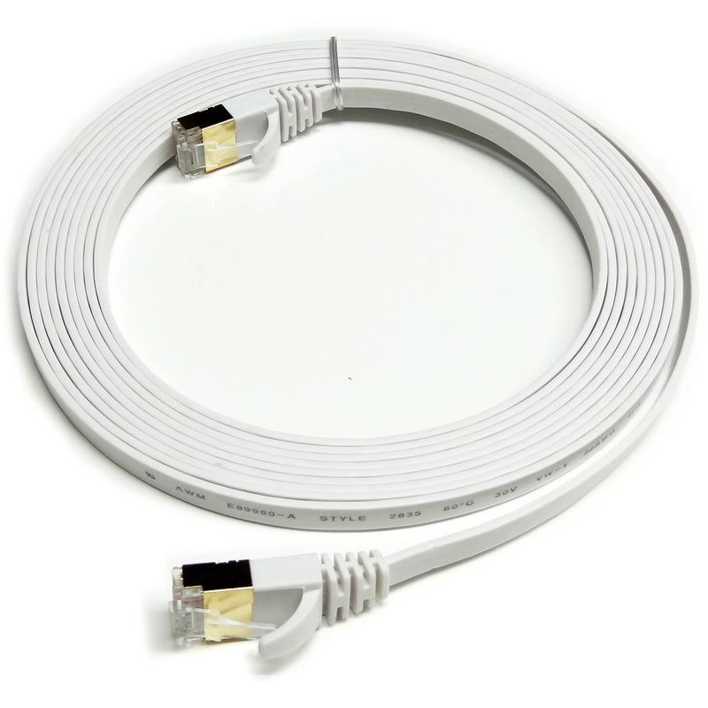 Tera Grand CAT-7 10 Gigabit Ultra Flat Ethernet Patch Cable, 6' (White)