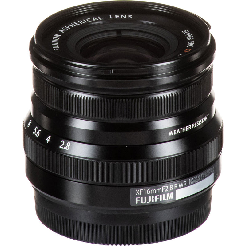 FUJIFILM XF 16mm f/2.8 R WR Lens with UV Filter Kit (Black)