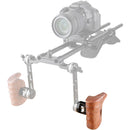 CAMVATE Wooden Handgrip with ARRI-Style Rosette Mount (Left)