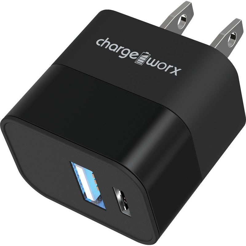 ChargeWorx 3.1A USB Type-C & USB Type-A Wall Charger (Black)