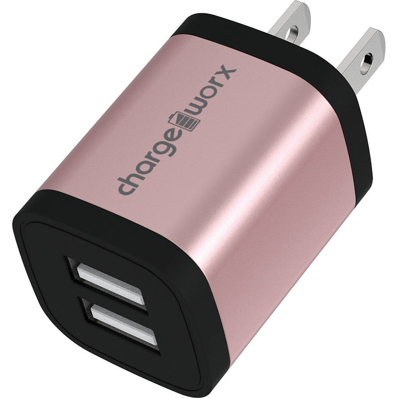 ChargeWorx 2.4A Dual USB Wall Charger (Rose Gold)