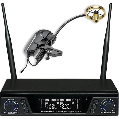 AMT Q7-P808 Dual-Channel Q7 Receiver and Single Transmitter Wireless System for Trombone (Bell-Mounted, 900 MHz)