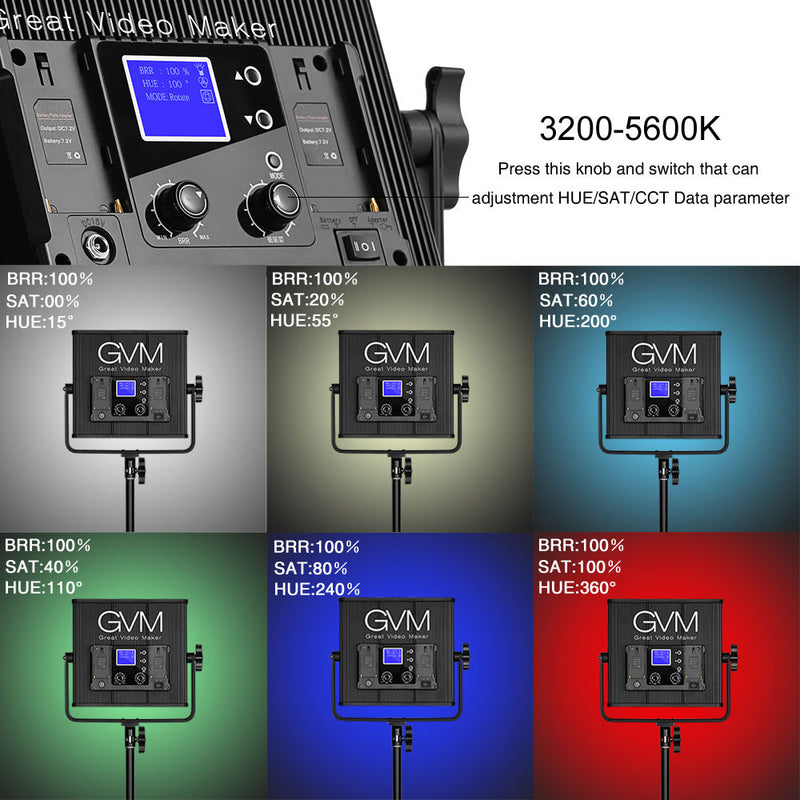 GVM GVM-50RS 50w 15v/120-220v RGB LED Panel Light