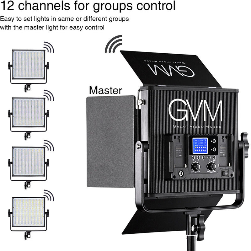 GVM GVM-672S-B 40w 14.8v/110-220 3200-5600K BC 3-LED Panel Kit