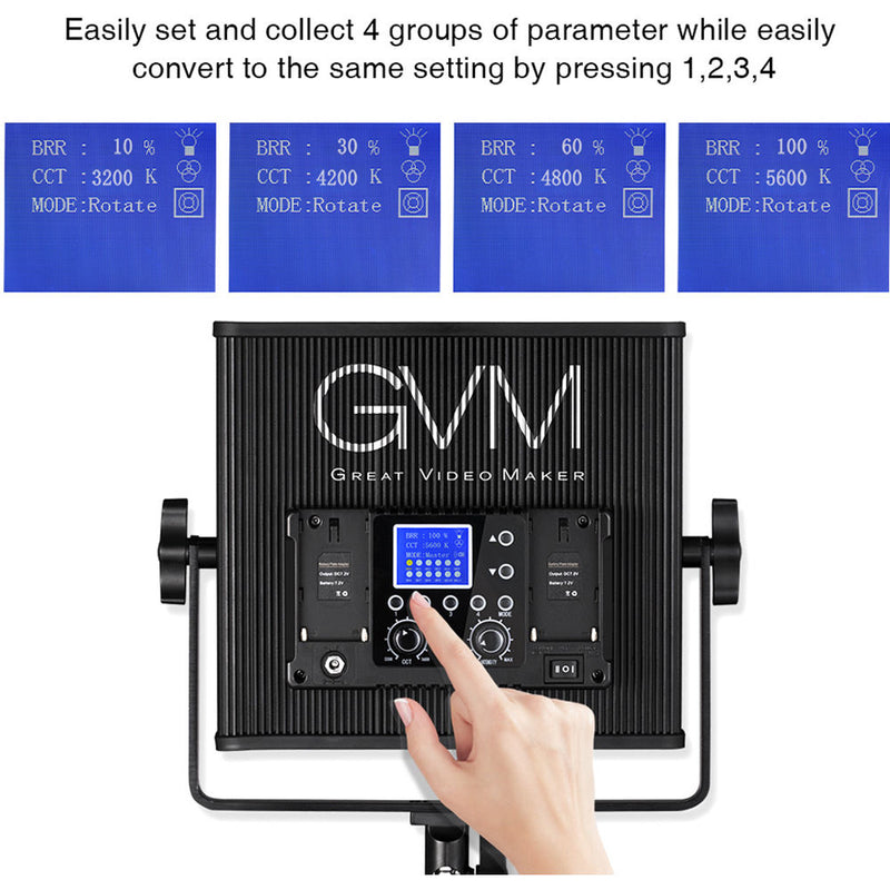 GVM GVM-520S-B 30w 14.8v/110-220 3200-5600K BC 3-LED Panel Kit