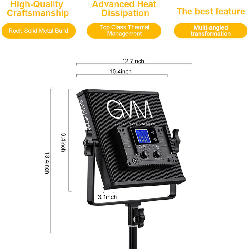 GVM GVM-896S 54w 14.8v/110-220 2300-6800K BC LED Panel