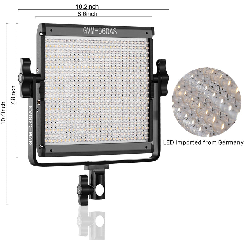 GVM GVM-560AS 30w 14.8v/110-130 2300-6800K BC 2-LED Panel Kit