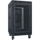 Lowell Manufacturing Rack-Portable-14U, 22" Deep, Fully Vented Door (Black)