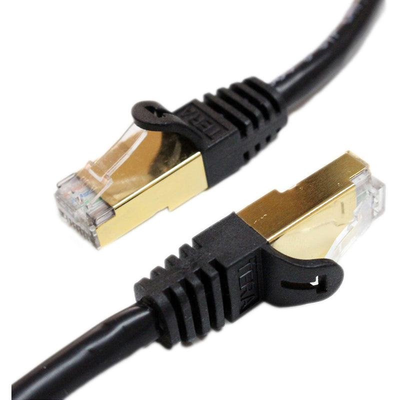 Tera Grand Premium CAT-7 Double Shielded 10 Gigabit 600MHz Ethernet Cable (Black) 75'