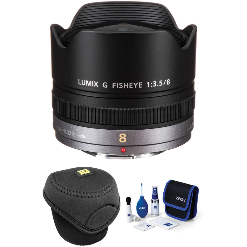 Panasonic Lumix G Fisheye 8mm f/3.5 Lens with Accessories Kit